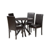Baxton Studio Asli Modern Espresso Brown Faux Leather and Wood 5-Piece Dining Set WHI-Asli-Dark-Brown-5PC-Dining-Set
