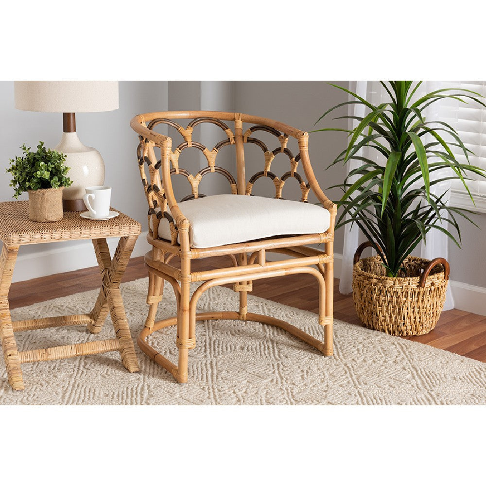bali & pari Aster Modern Bohemian Natural Brown Rattan Armchair WHI-Aster-Rattan-Armchair