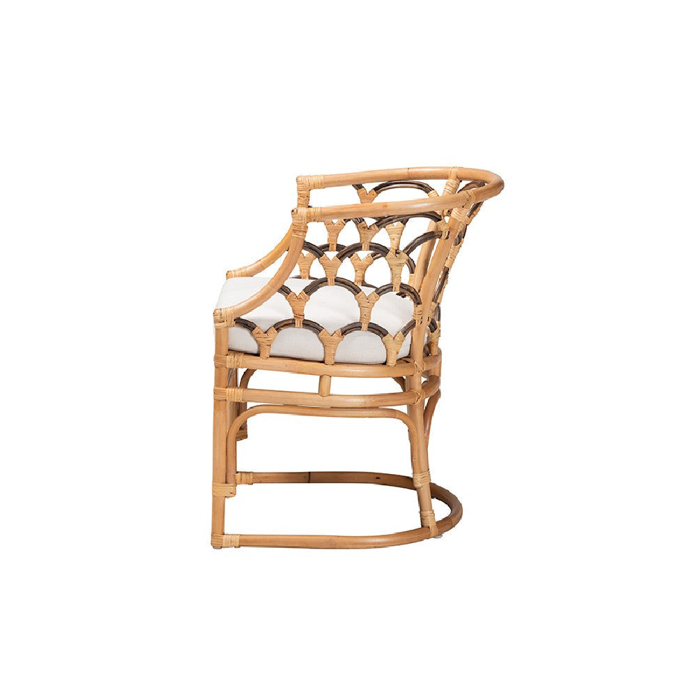 bali & pari Aster Modern Bohemian Natural Brown Rattan Armchair WHI-Aster-Rattan-Armchair