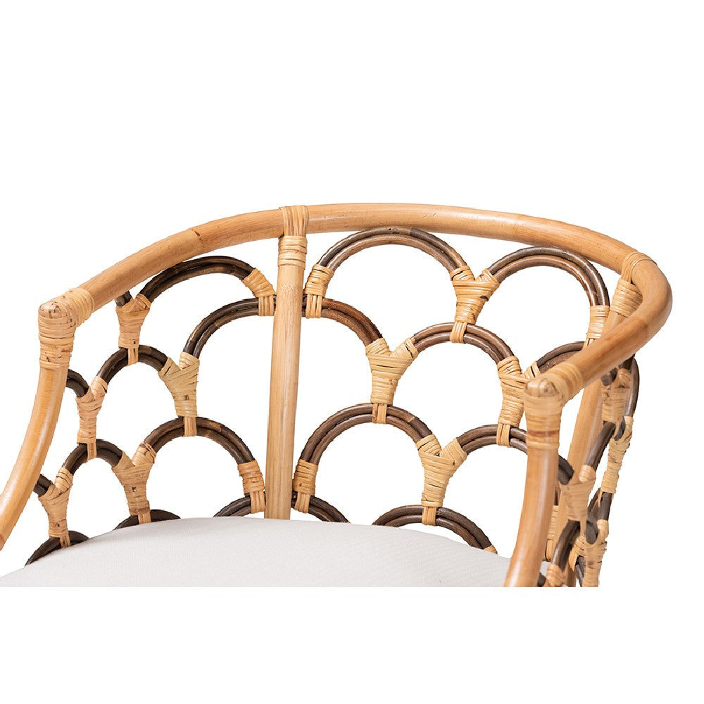 bali & pari Aster Modern Bohemian Natural Brown Rattan Armchair WHI-Aster-Rattan-Armchair