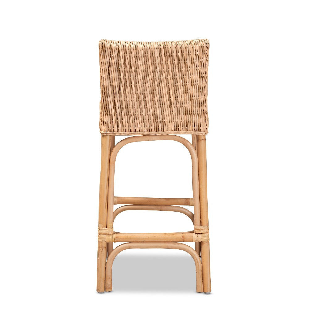 bali & pari Athena Modern and Contemporary Natural Finished Rattan Counter Stool WHI-Athena-Natural-CS