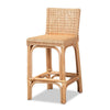 bali & pari Athena Modern and Contemporary Natural Finished Rattan Counter Stool WHI-Athena-Natural-CS