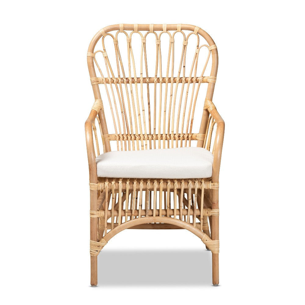 bali & pari Aya Modern and Contemporary Natural Finished Rattan Armchair WHI-Aya-Natural-CC