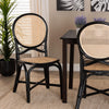 bali & pari Ayana Mid-Century Modern Two-Tone Black and Natural Brown Rattan Dining Chair WHI-Ayana-Rattan-DC