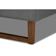 Baxton Studio Ayla Mid-Century Modern Dark Grey Fabric Upholstered Walnut Brown Finished Wood Full Size Platform Bed