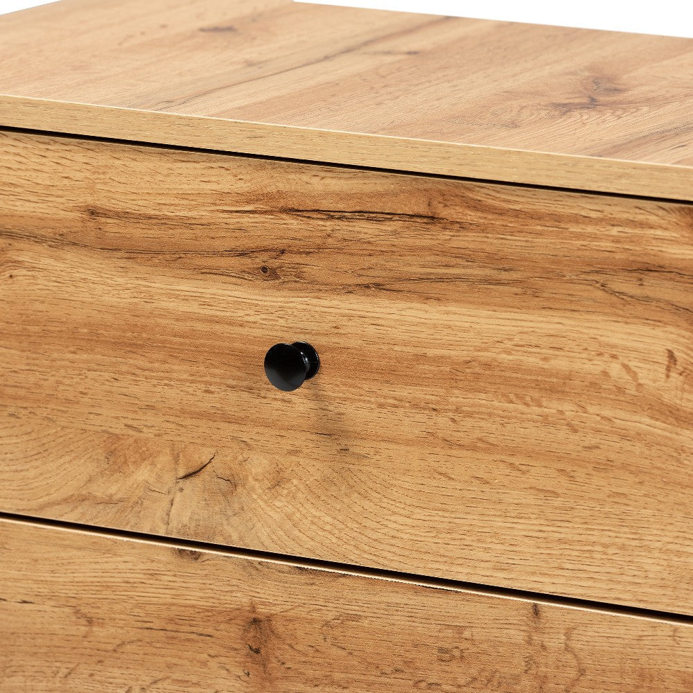 Baxton Studio Decon Modern and Contemporary Oak Brown Finished Wood 3-Drawer Storage Chest WHI-B06-Wotan-Oak