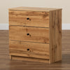 Baxton Studio Decon Modern and Contemporary Oak Brown Finished Wood 3-Drawer Storage Chest WHI-B06-Wotan-Oak
