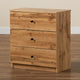 Baxton Studio Decon Modern and Contemporary Oak Brown Finished Wood 3-Drawer Storage Chest WHI-B06-Wotan-Oak