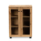 Baxton Studio Mason Modern and Contemporary Oak Brown Finished Wood 2-Door Storage Cabinet with Glass Doors WHI-B12-Wotan-Oak