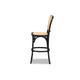 Baxton Studio Vance Mid-Century Modern Brown Woven Rattan and Black Wood Cane Counter Stool WHI-B23-Black-Beechwood/Rattan-CS