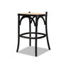 Baxton Studio Vance Mid-Century Modern Brown Woven Rattan and Black Wood Cane Counter Stool WHI-B23-Black-Beechwood/Rattan-CS