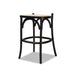 Baxton Studio Vance Mid-Century Modern Brown Woven Rattan and Black Wood Cane Counter Stool WHI-B23-Black-Beechwood/Rattan-CS