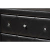Baxton Studio Luminescence Black Faux Leather Upholstered Dresser
