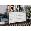 Baxton Studio Luminescence White Faux Leather Upholstered Dresser