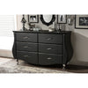 Baxton Studio Enzo Modern and Contemporary Black Faux Leather 6-Drawer Dresser
