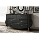 Baxton Studio Enzo Modern and Contemporary Black Faux Leather 6-Drawer Dresser