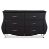 Baxton Studio Enzo Modern and Contemporary Black Faux Leather 6-Drawer Dresser