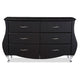Baxton Studio Enzo Modern and Contemporary Black Faux Leather 6-Drawer Dresser