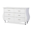 Baxton Studio Enzo Modern and Contemporary White Faux Leather 6-Drawer Dresser