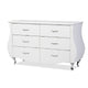 Baxton Studio Enzo Modern and Contemporary White Faux Leather 6-Drawer Dresser