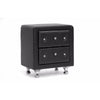Baxton Studio Stella Crystal Tufted Black Upholstered Modern Nightstand
