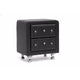 Baxton Studio Stella Crystal Tufted Black Upholstered Modern Nightstand