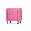 Baxton Studio Stella Crystal Tufted Pink Leather Modern Nightstand