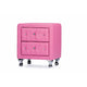 Baxton Studio Stella Crystal Tufted Pink Leather Modern Nightstand
