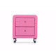 Baxton Studio Stella Crystal Tufted Pink Leather Modern Nightstand