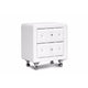 Baxton Studio Stella Crystal Tufted White Upholstered Modern Nightstand