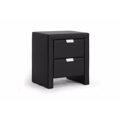 Baxton Studio Frey Black Upholstered Modern Nightstand