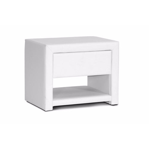 Baxton Studio Massey White Upholstered Modern Nightstand