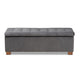 Baxton Studio Roanoke Modern and Contemporary Grey Velvet Fabric Upholstered Grid-Tufted Storage Ottoman Bench