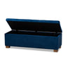 Baxton Studio Roanoke Modern and Contemporary Navy Blue Velvet Fabric Upholstered Grid-Tufted Storage Ottoman Bench