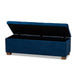 Baxton Studio Roanoke Modern and Contemporary Navy Blue Velvet Fabric Upholstered Grid-Tufted Storage Ottoman Bench
