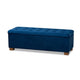 Baxton Studio Roanoke Modern and Contemporary Navy Blue Velvet Fabric Upholstered Grid-Tufted Storage Ottoman Bench
