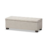 Baxton Studio Roanoke Modern and Contemporary Beige Fabric Upholstered Grid-Tufting Storage Ottoman Bench