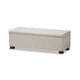 Baxton Studio Roanoke Modern and Contemporary Beige Fabric Upholstered Grid-Tufting Storage Ottoman Bench