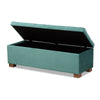 Baxton Studio Roanoke Modern and Contemporary Teal Blue Velvet Fabric Upholstered Grid-Tufted Storage Ottoman Bench