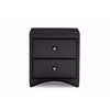Baxton Studio Dorian Black Faux Leather Upholstered Modern Nightstand WHI-BBT3106-Black-NS