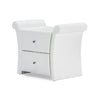 Baxton Studio Victoria Matte White PU Leather 2 Storage Drawers Nightstand Bedside Table WHI-BBT3111A1-White-NS