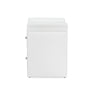 Baxton Studio Victoria Matte White PU Leather 2 Storage Drawers Nightstand Bedside Table