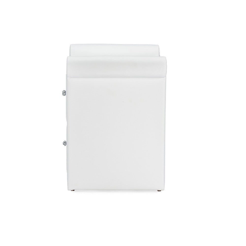 Baxton Studio Victoria Matte White PU Leather 2 Storage Drawers Nightstand Bedside Table