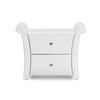 Baxton Studio Victoria Matte White PU Leather 2 Storage Drawers Nightstand Bedside Table WHI-BBT3111A1-White-NS