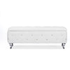 Baxton Studio Seine White Leather Contemporary Storage Ottoman WHI-BBT3112-White-Storage-Bench