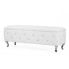 Baxton Studio Seine White Leather Contemporary Storage Ottoman WHI-BBT3112-White-Storage-Bench