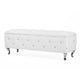 Baxton Studio Seine White Leather Contemporary Storage Ottoman WHI-BBT3112-White-Storage-Bench