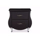 Baxton Studio Erin Modern and Contemporary Black Faux Leather Upholstered Nightstand WHI-BBT3116-Black-NS