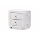 Baxton Studio Davina Hollywood Glamour Style Oval 2-drawer White Faux Leather Upholstered Nightstand