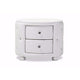 Baxton Studio Davina Hollywood Glamour Style Oval 2-drawer White Faux Leather Upholstered Nightstand